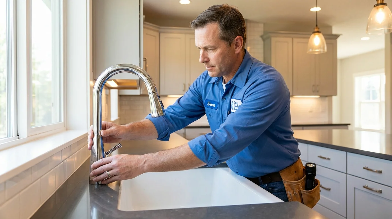 Kitchen faucet installation by Johns Plumbing LLC in Crisfield