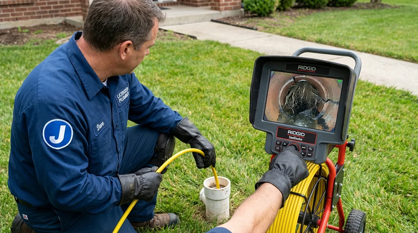 Sewer camera inspection being performed by Johns Plumbing LLC in Crisfield